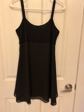 CDC Black Lace-Top Mini Dress
